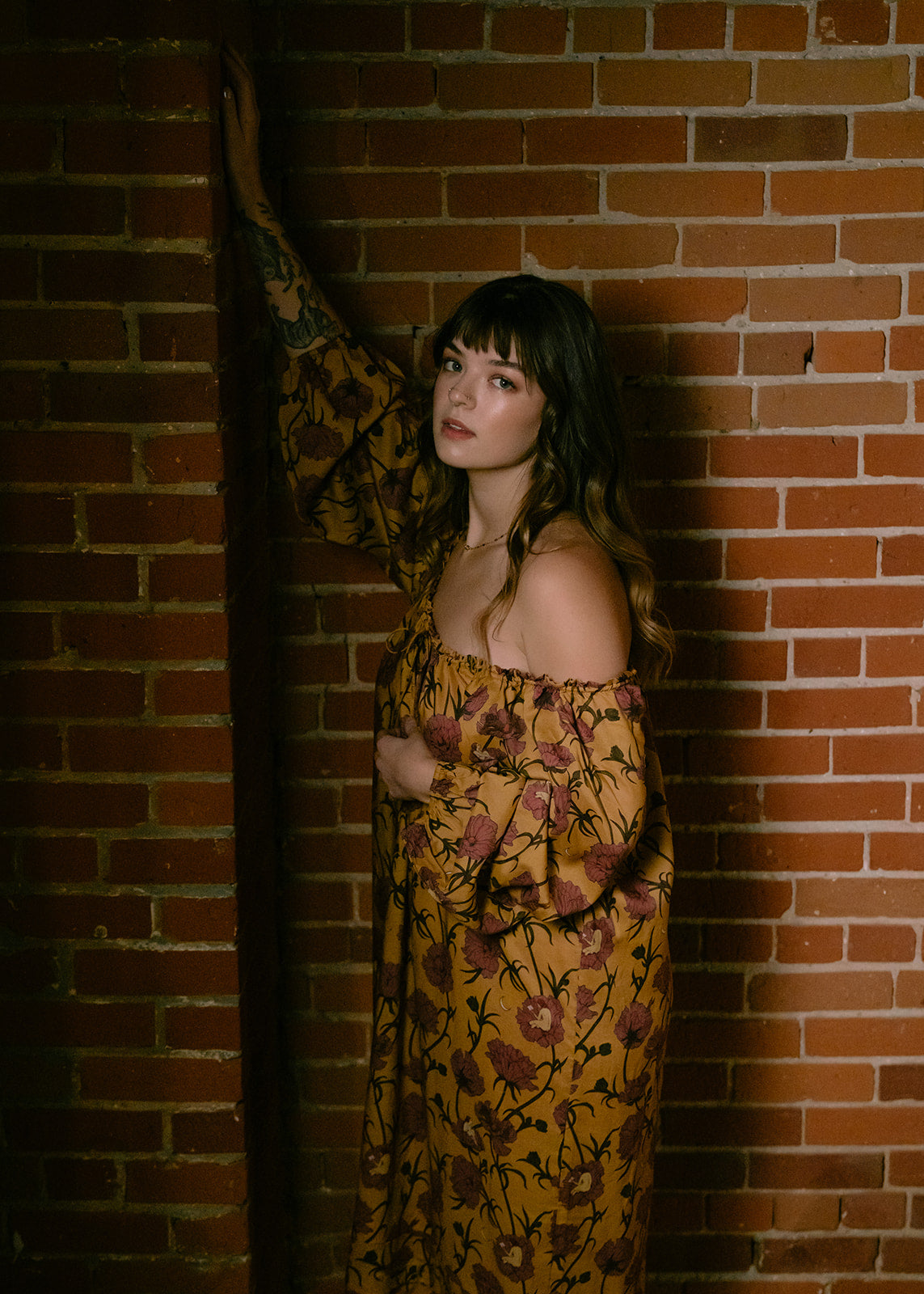 Till Blush Of Night luxury loungewear / pyjama nightgown style made out of lightweight Tencel eco-friendly fabric in yellow and pink colorway