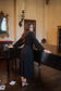 wilhelmina sweater robe | black